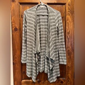 Pink Republic Gray and White Striped Cardigan